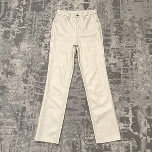Good‎ American Jeans Womens 4 27 White Faux Leather High Rise Straight Leg Pants